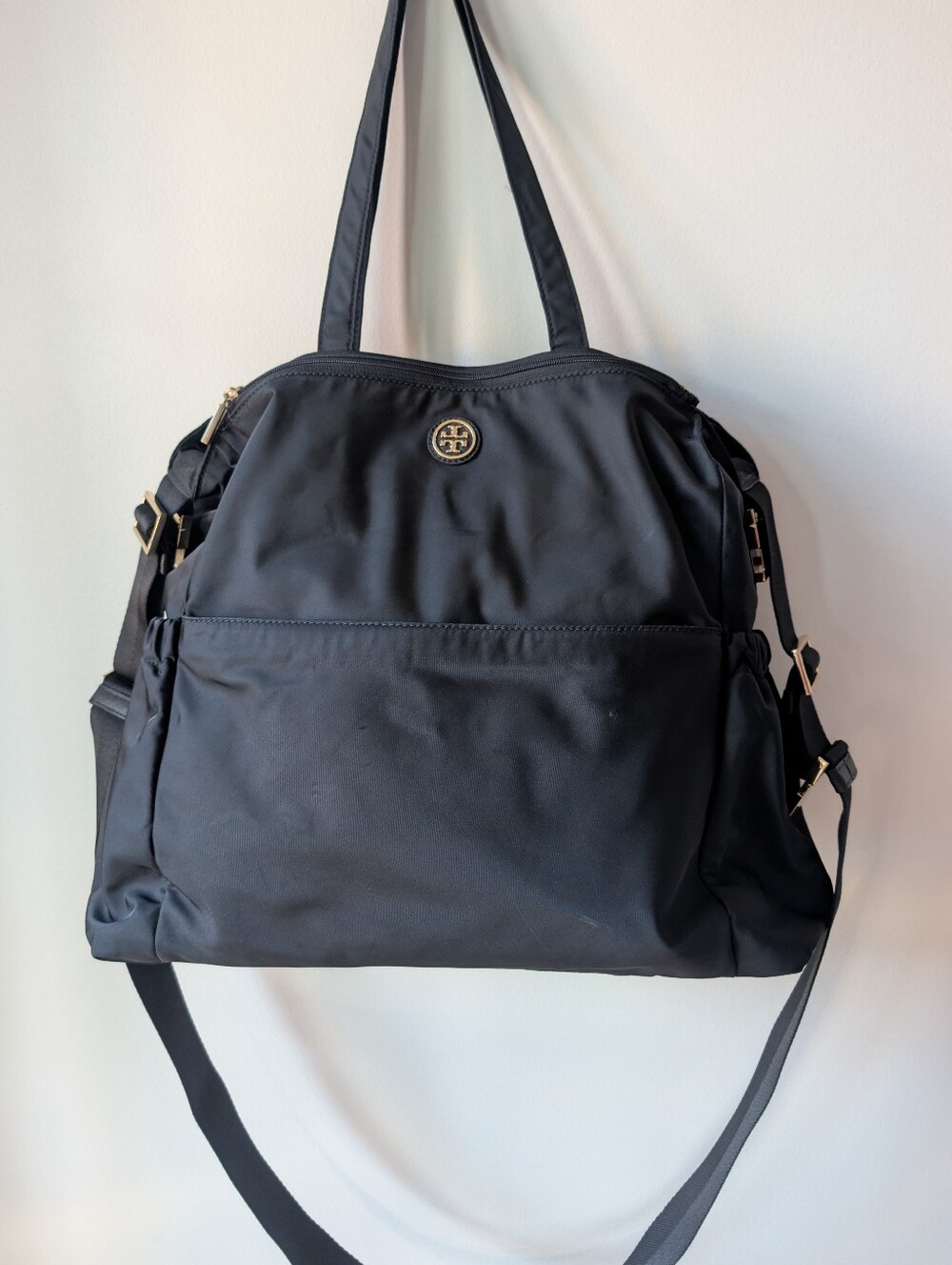 Tory Burch Black Nylon Diaper Bag / Baby Tote